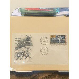 Apollo 11 Moon Landing First Day Of Issue Stamp & Cover 1969 Commemorative NASA
